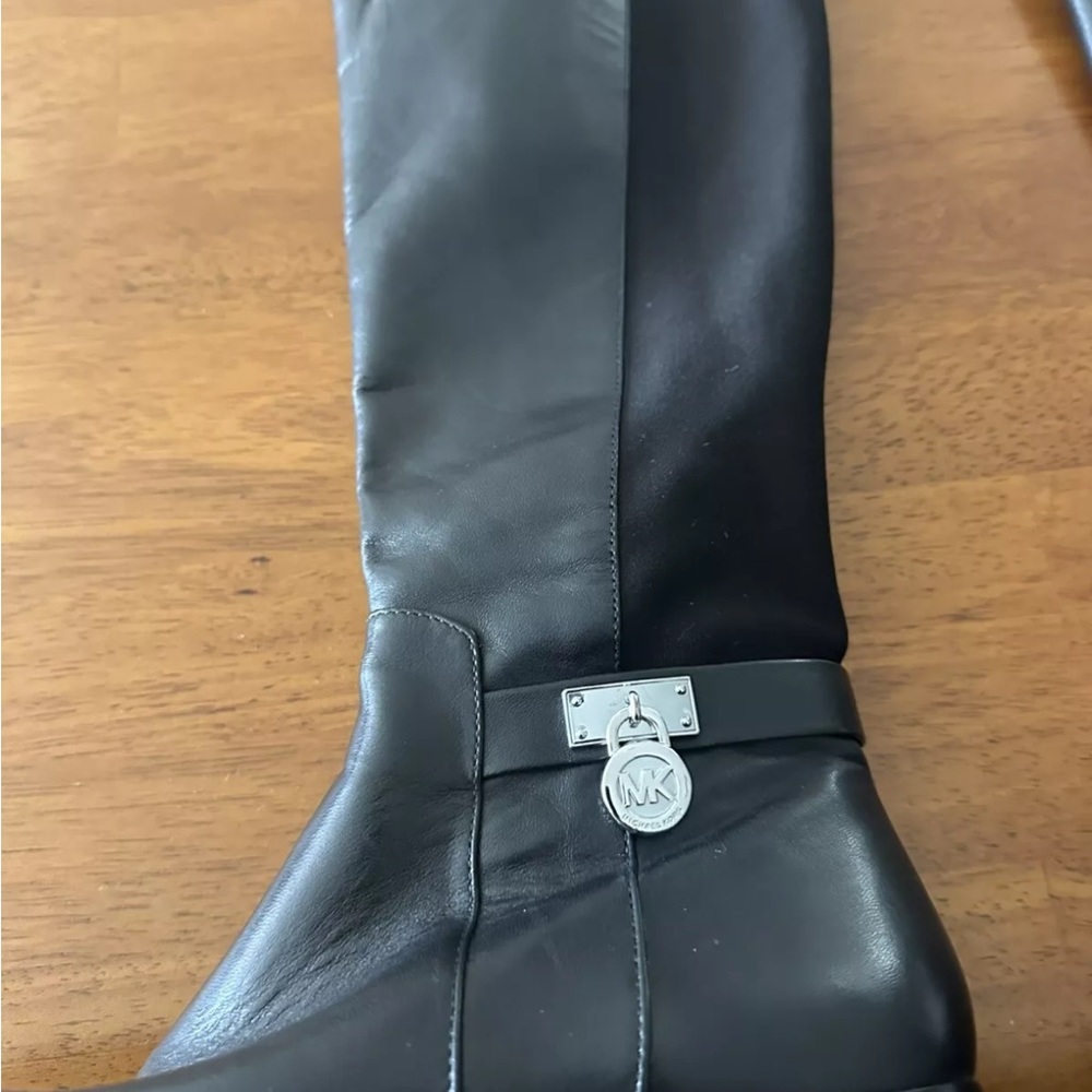 Michael Kors Women's Black Leather and Fabric Boots